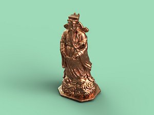 God of Wealth Statue 3D