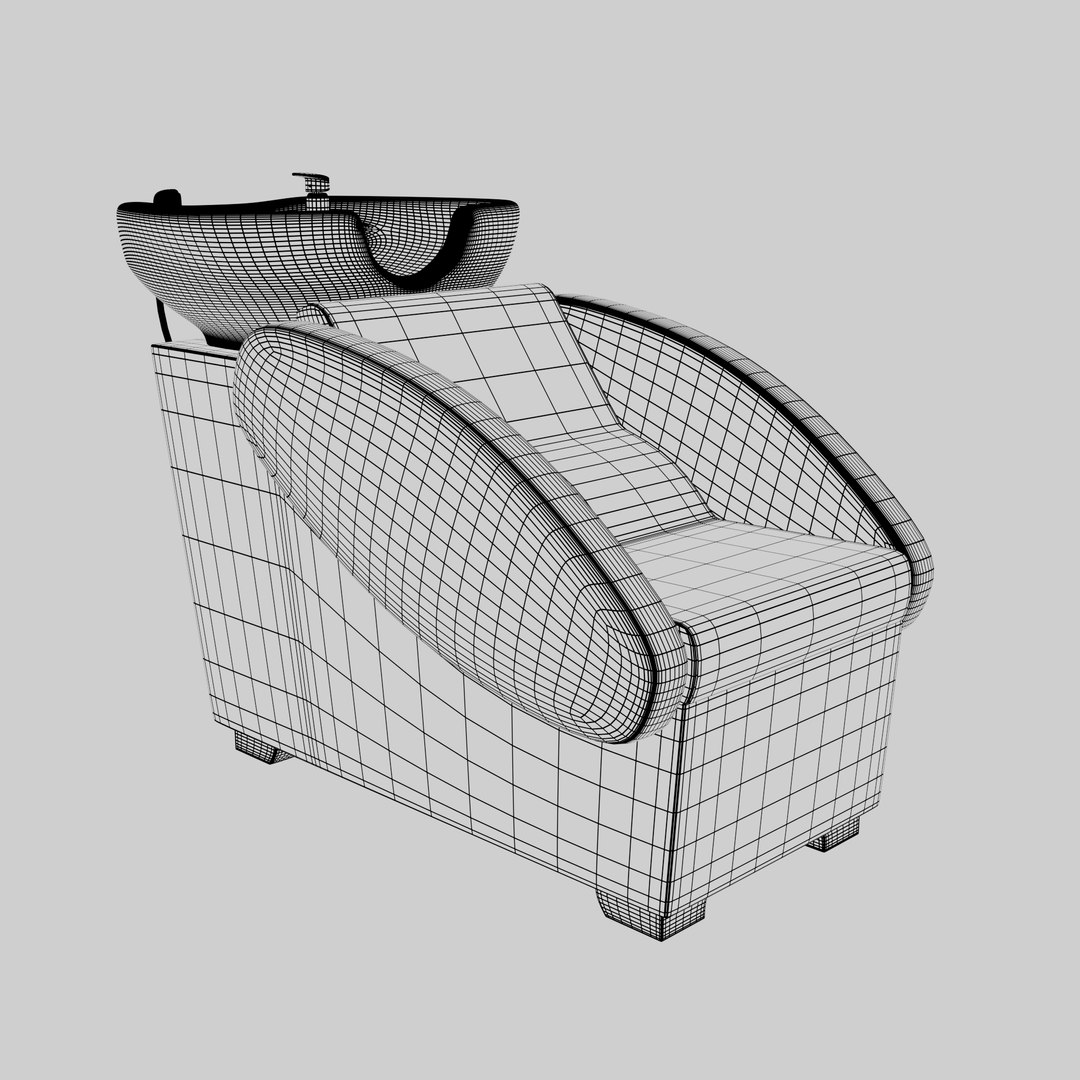 3D Model RedBlack Shampoo Chair TurboSquid 2065967