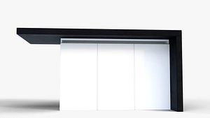 Modern Office Table with Storage Shelves  Stylish 3D Model