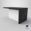 Modern Office Table with Storage Shelves  Stylish 3D Model model