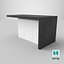 Modern Office Table with Storage Shelves  Stylish 3D Model model