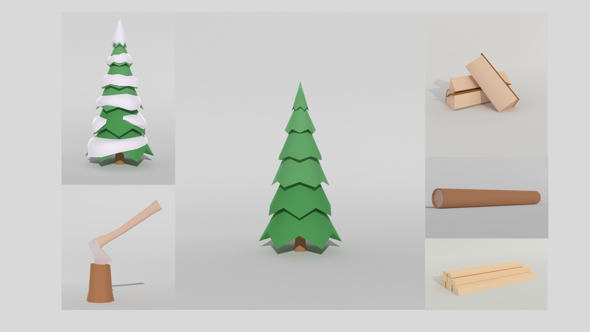 3D Spruce tree Low-poly - TurboSquid 1823855