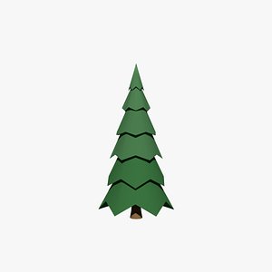 3D Spruce tree Low-poly