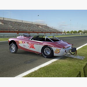Gasser drag car Austin healey 3D model