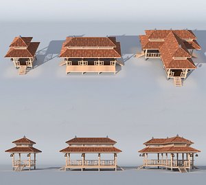 3D traditional tea house