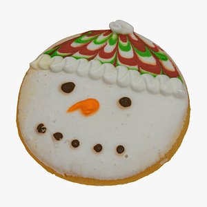 3D snowman head gingerbread cookie