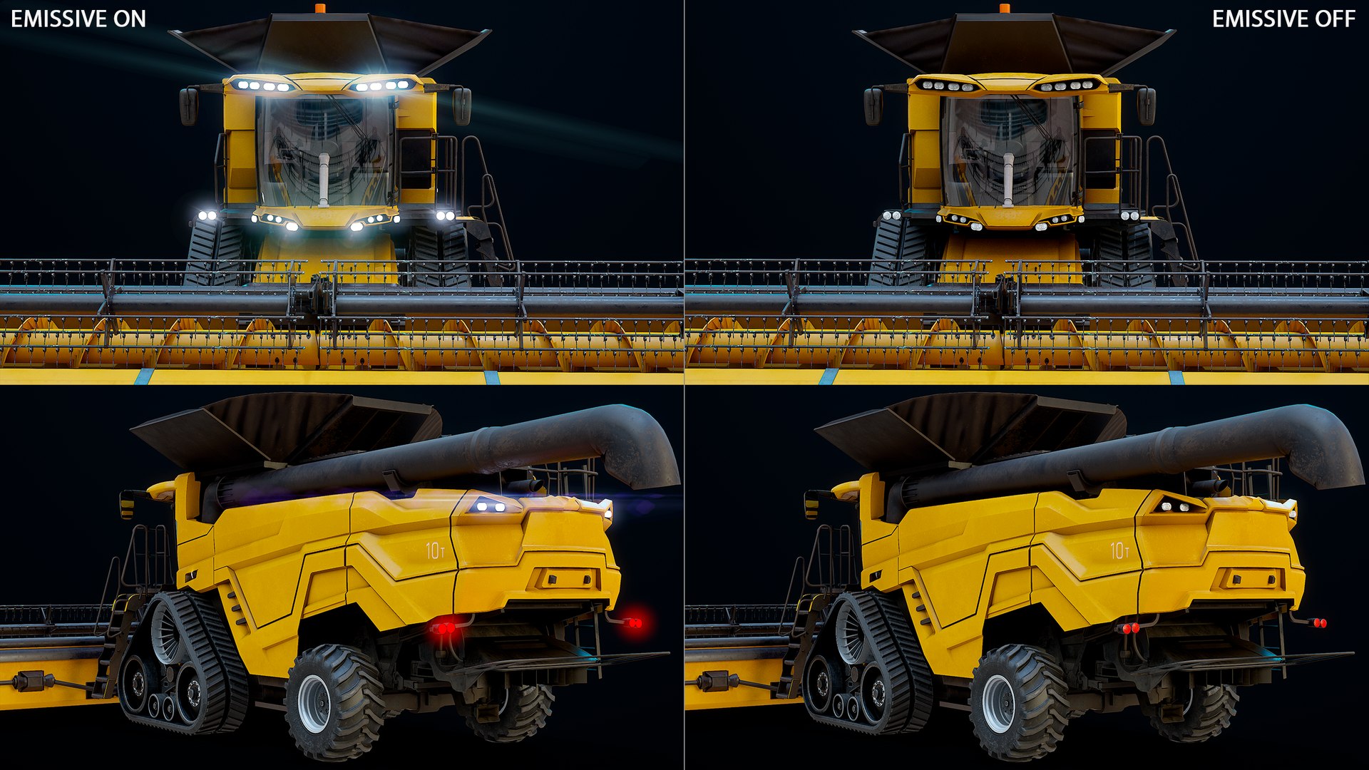 Modern Combine Harvester Yellow PBR 3D model https://p.turbosquid.com/ts-thumb/AZ/4aQ1mT/W5/screens_emissive1/png/1660655146/1920x1080/fit_q87/b125e51c8dc9fcef46fb274f973085149008c9f1/screens_emissive1.jpg