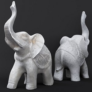 3D Indian elephant made of stone model