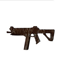 3D submachine gun rust