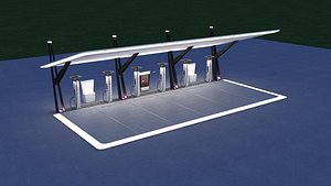 3D Ionity Electric Chargin Station model