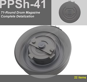 free 3ds model drum magazine ppsh-41