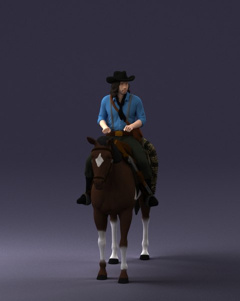 scanned horse cowboy 3D model