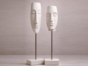 Minimalistic abstract face sculpture - 3D Print model 3D model