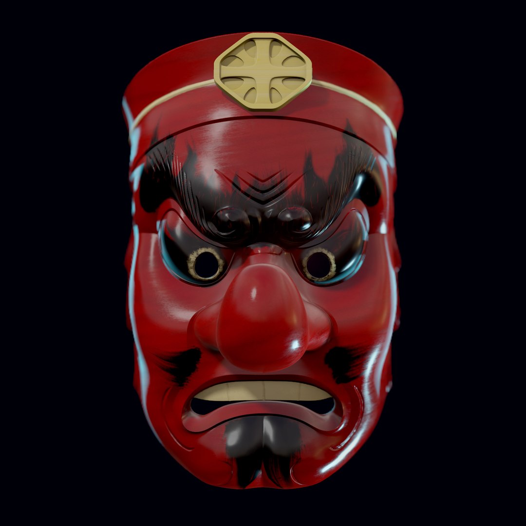 3D Model Tengu Wooden Mask - TurboSquid 1495170