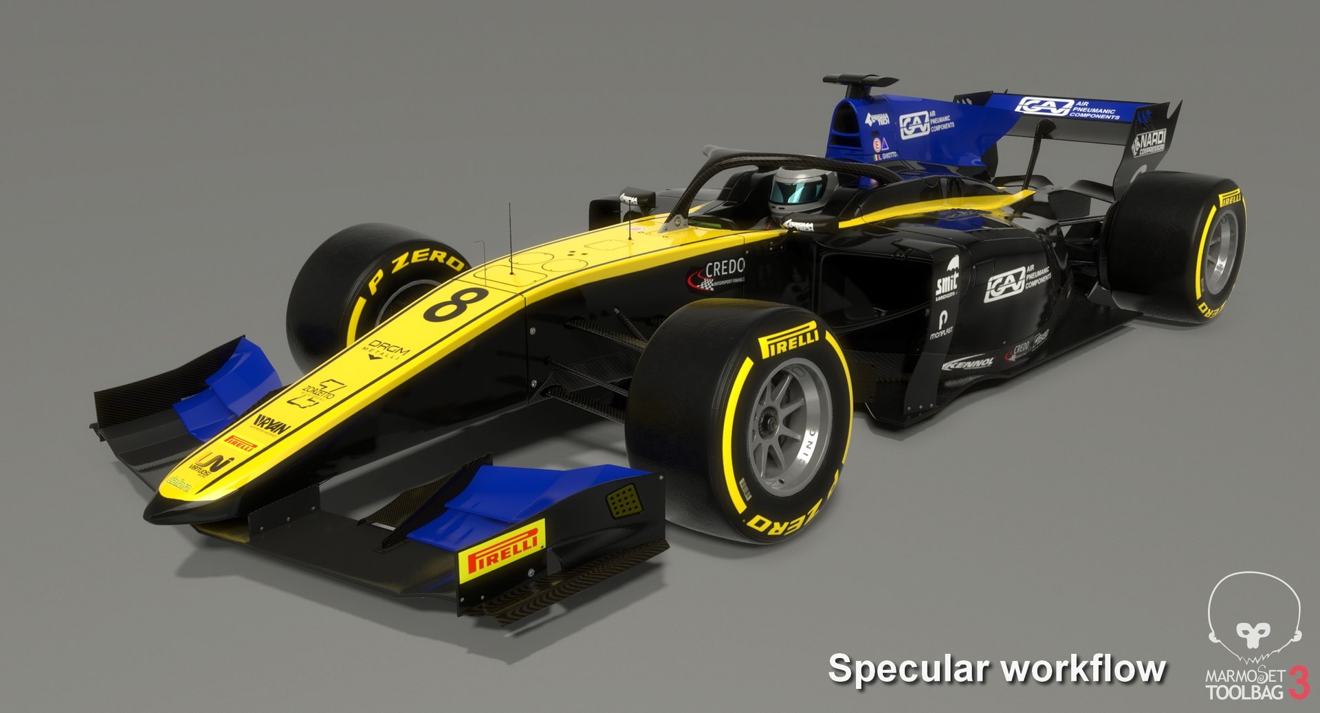 3D model uni-virtuosi 8 f2 race car - TurboSquid 1416200