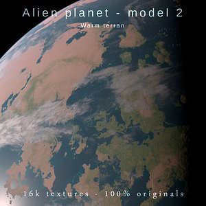 Alien planet model 2 - 16k photorealistic -warm terran