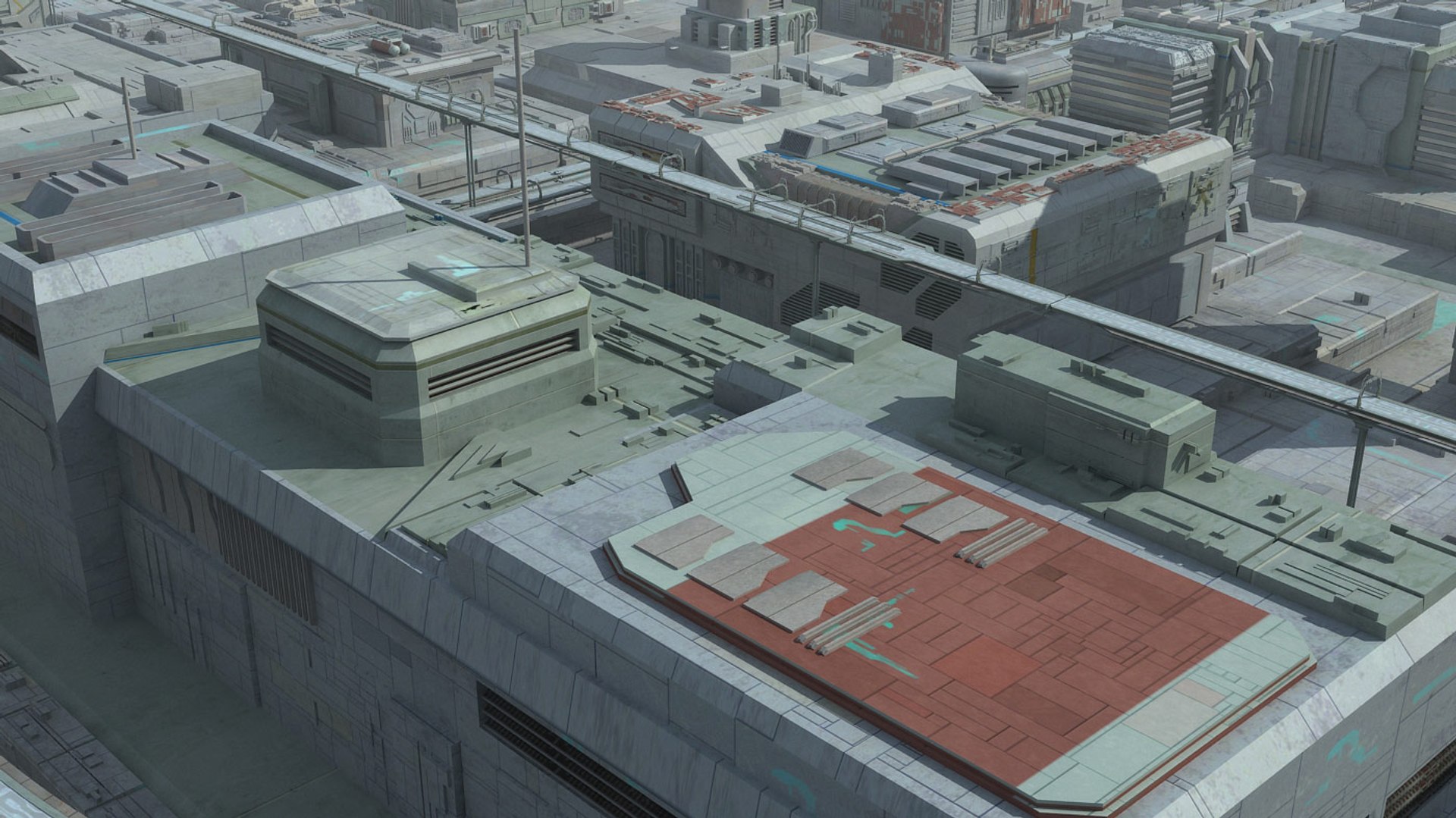 sci fi futuristic city 3d max