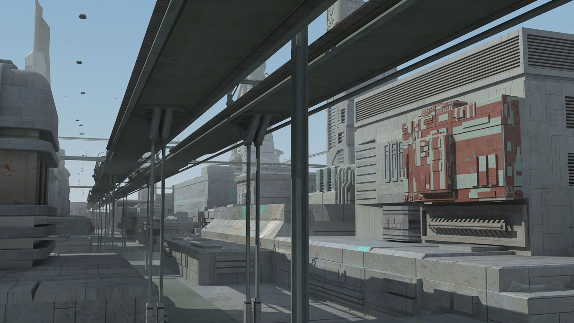 sci fi futuristic city 3d max