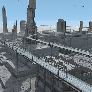 sci fi futuristic city 3d max