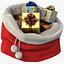 3D model realistic santa s bag