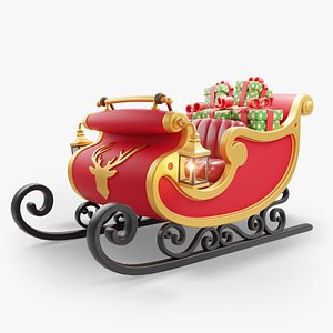 Santa Sleigh Christmas stylized