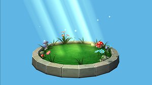 3d low-poly turntable platforms