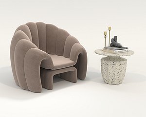 Modern Coffee Table and Armchair Set 86