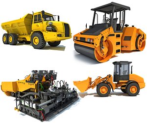 loader asphalt roller 3D model