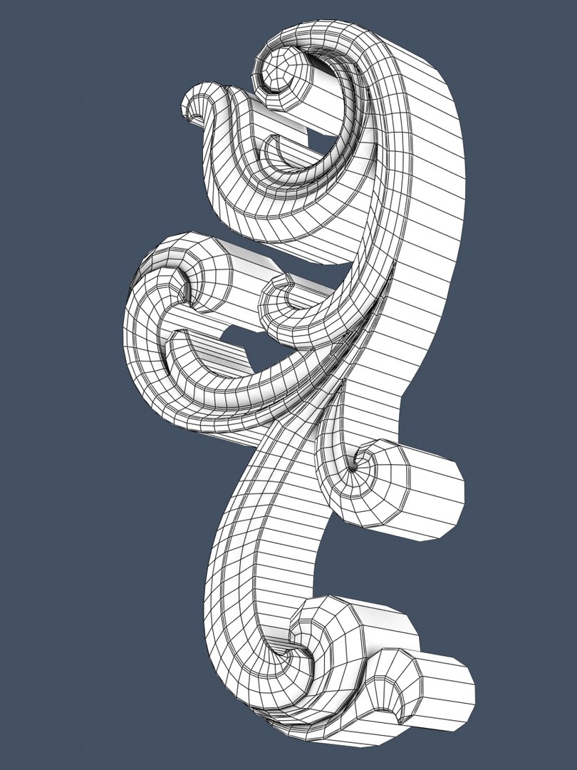 3d Model Of Decorative Scroll