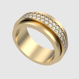 Rotating Center Ring with Sparkling Accents JDBCo 3D model