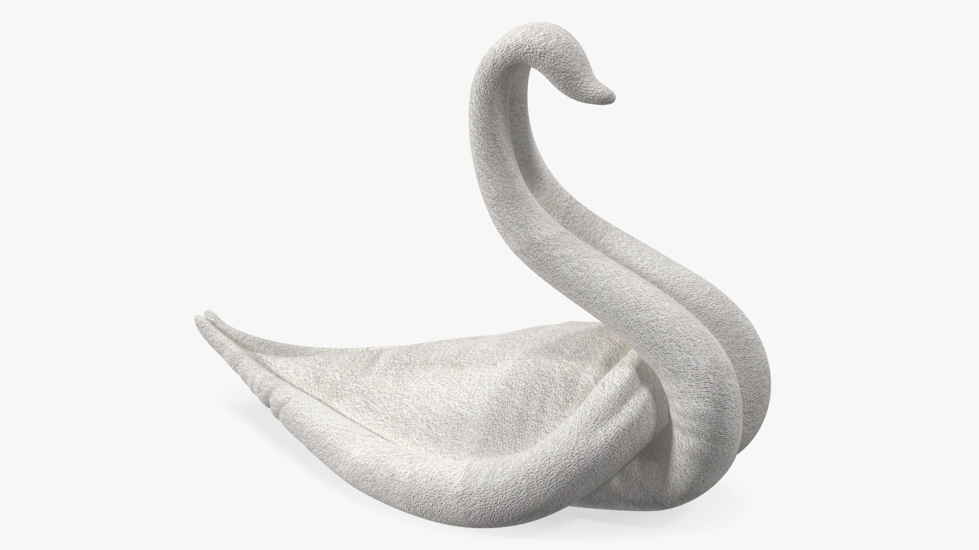Art Towel Swan Folded Wings White 3D model preview