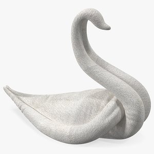 Art Towel Swan Folded Wings White 3D model