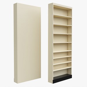 3D Store Pharmacy Metal Shelving Bay Unit model