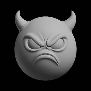 3D Angry Devil Emoji 3D Print Model model