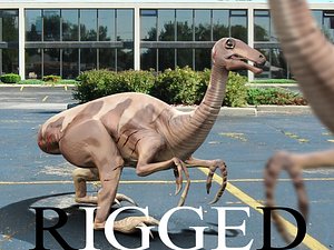 3d gallimimus lizards rigged model