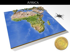 Africa, High resolution 3D relief maps