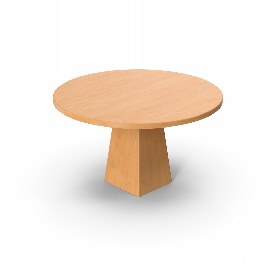 Wooden Round Table 3D Model - TurboSquid 2038223