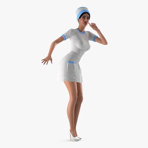 3D woman nurse costume model