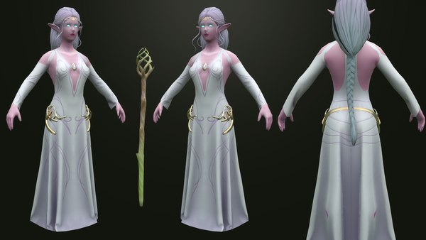 personagem feminina low poly e modelo 3D pronto para o jogo Modelo