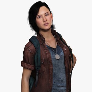 Ji eun- Asian Woman In Adventure Outfit Low-poly