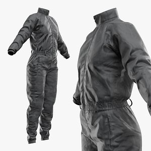 Womens Industrial Work Coverall Black