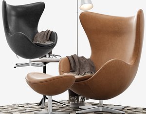 Egg lounge chair leather