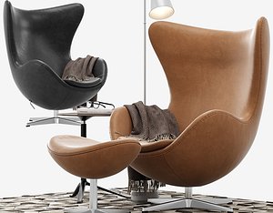 Egg lounge chair leather
