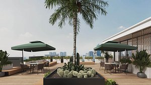 3D Modern Dining Terrace model