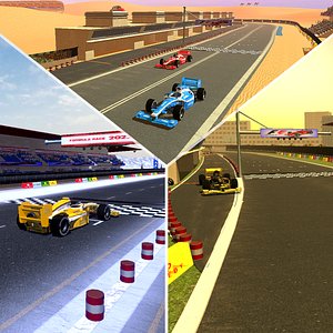 Low poly F1 Racing Tracks 3D model