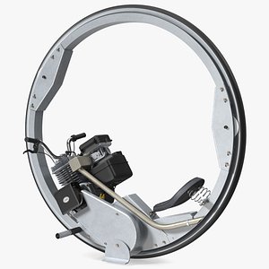 Motorized Monocycle Rigged for Cinema 4D