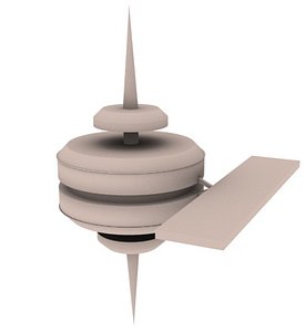 free retro space station 3d model