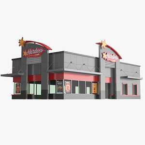 3D Hardees Fast food Building model