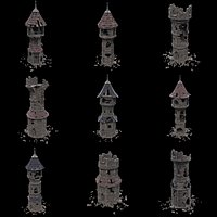 RUINED MAGE WIZARD TOWER ANCIENT MAGIC TURRET CASTLE RUINS AAA