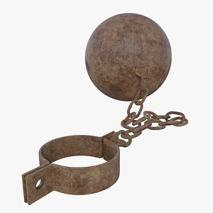 Cast Iron 20lb Old Ball and Chain with Shackle
